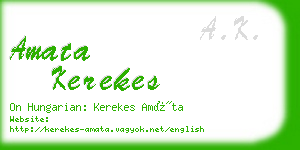 amata kerekes business card